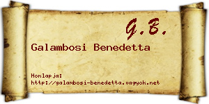 Galambosi Benedetta névjegykártya